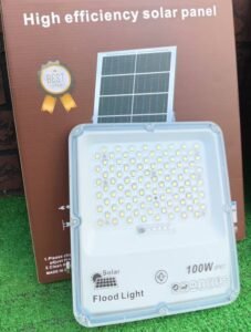 SuperDv 100W Solar Flood Light with 15W Solar Panel & Remote Control