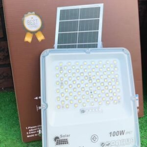 SuperDv 100W Solar Flood Light with 15W Solar Panel & Remote Control