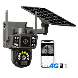4G SIM Card Dual-Lens Solar CCTV Camera – V380 Pro + FREE 128GB SD Card