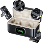 SX21 Wireless Lavalier Microphone (Dual Mic) – Clear Audio for Phone & Camera