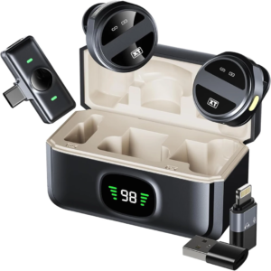 SX21 Wireless Lavalier Microphone (Dual Mic) – Clear Audio for Phone & Camera